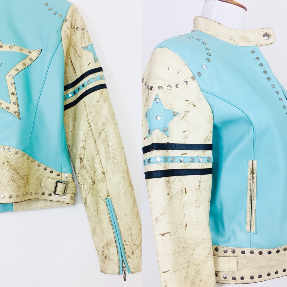 SOLD ❌Wilson Leather Distressed Biker Jacket Size S